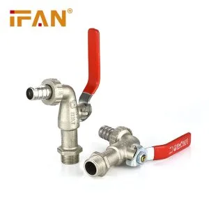 Brass wall-mounted tap